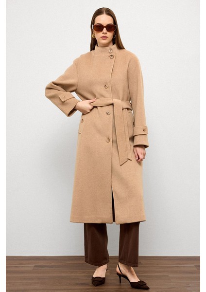 Dik Yaka Oversize Uzun Kaban A.kamel 3124