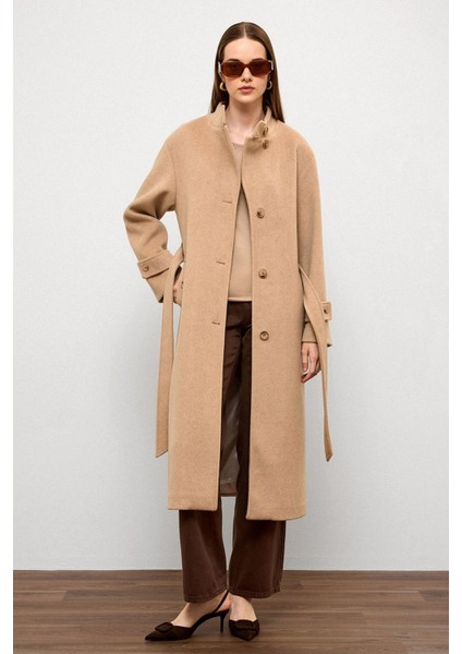 Dik Yaka Oversize Uzun Kaban A.kamel 3124 fiyatları