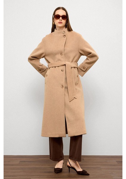 Dik Yaka Oversize Uzun Kaban A.kamel 3124 fırsatları