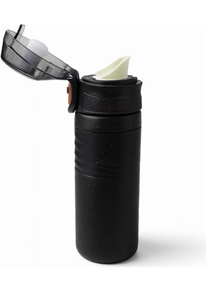 Paslanmaz Çelik Sızdırmaz Termos - Siyah - 550 ml - Kilitli