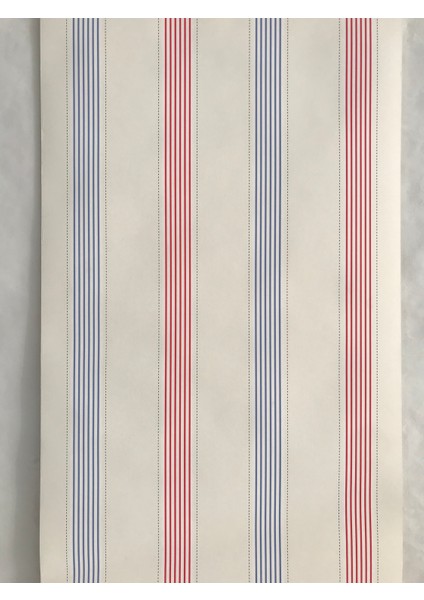 Kırmızı Mavi Çizgili 5m2 Duvar Kağıdı modelleri