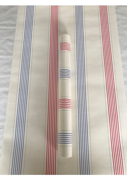 Kırmızı Mavi Çizgili 5m2 Duvar Kağıdı fırsatları