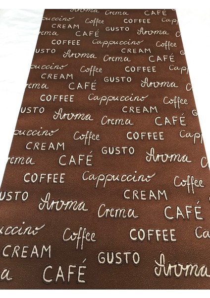 Kahve Yazılı Kabartmalı 5m2 Duvar Kağıdı