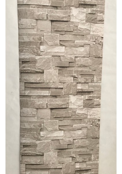 Doğal Taş Görünümlü Bej 3D 5m2 Duvar Kağıdı modelleri