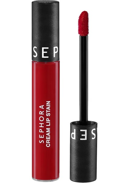 Cream Lip Stain – Bulaşmayan Kadife Bitişli Ruj - Mat Likit Ruj 01 Always Red (5 Ml)