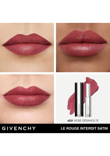 Le Rouge Interdit Satin - Parlak Renk ve Kalıcı Nemlendirici N°231 - Rose Désinvolte (2,7 G) modelleri