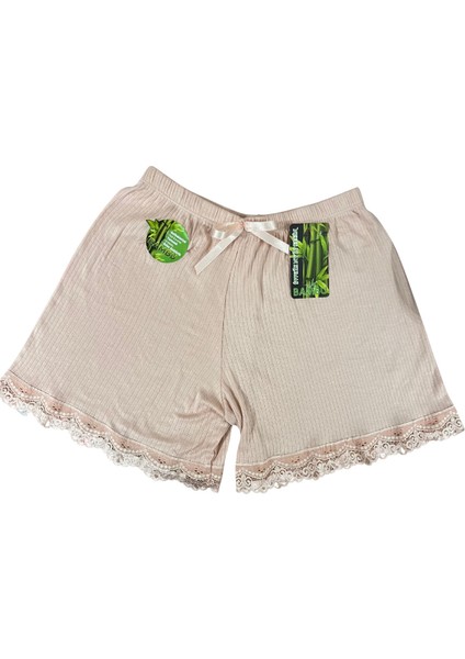 Kadın Pijama Altı %100 Bambu Şort Boxer Ultra Esnek Rahat Nefes Alan Kumaş