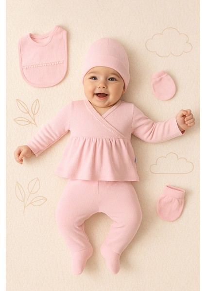 Yeni Doğan&kız Bebek Battaniyeli Fisto Detaylı 0-3 Ay 7 Parça Hastane Çıkışı Zıbın Seti