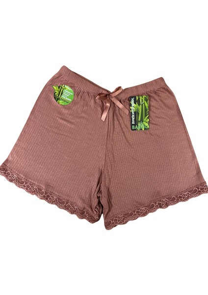 Kadın Pijama Altı %100 Bambu Şort Boxer Ultra Esnek Rahat Nefes Alan Kumaş