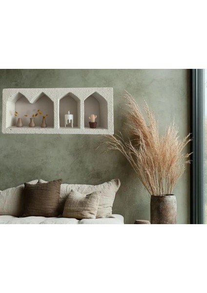 Iskandinav Tarzı Beton Duvar Nişi / Iskandinav Beton Duvar Rafı