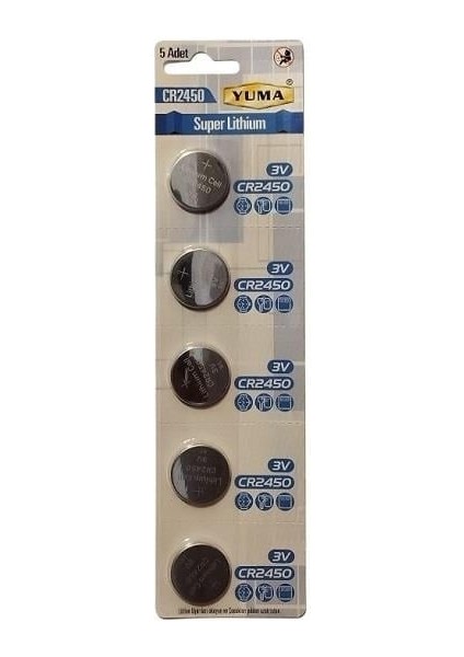 CR-2450 Yuma Pil 5li Kartela Fiyatı fiyatları