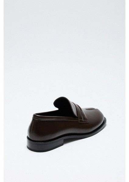 Loafer 2508 - Parmak Arası Klasik Loafer Acı Kahve Kadın Loafer