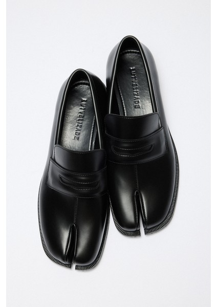 Loafer 2508 - Parmak Arası Klasik Loafer Siyah Kadın Loafer modelleri