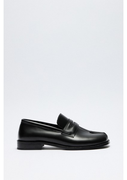 Loafer 2508 - Parmak Arası Klasik Loafer Siyah Kadın Loafer indirimleri