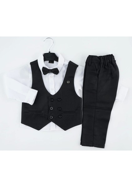 Düz Renk 6 Düğme Yelekli Takım