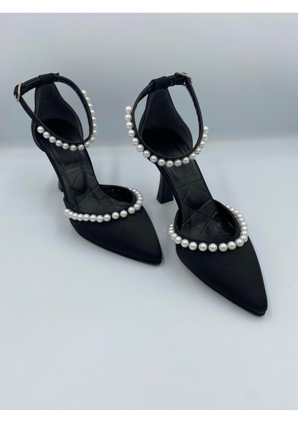 Pearl Kemerli Inci Detaylı 9 cm Topuklu Saten Kadın Ayakkabı fiyatları