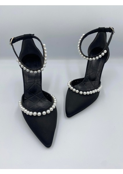 Pearl Kemerli Inci Detaylı 9 cm Topuklu Saten Kadın Ayakkabı fırsatları