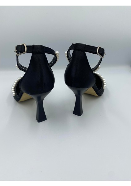 Pearl Kemerli Inci Detaylı 9 cm Topuklu Saten Kadın Ayakkabı indirimleri