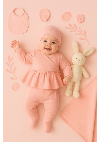 Yeni Doğan&kız Bebek Battaniyeli Fisto Detaylı 0-3 Ay 7 Parça Hastane Çıkışı Zıbın Seti