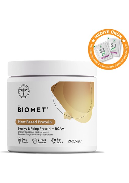 Plant Based Protein Bezelye ve Pirinç Proteini ile BCAA 262,5 gr Türkiye Menşeli