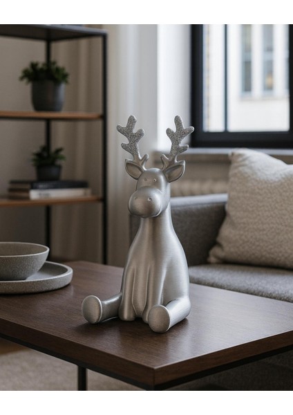 Dekoratif Oturan Geyik Biblo – 18 cm | Gold, Gümüş, Kırmızı Renk Seçenekleri fiyatları
