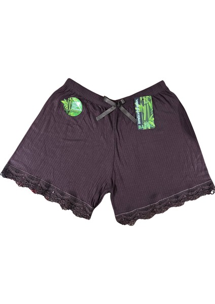 Kadın Pijama Altı %100 Bambu Şort Boxer Ultra Esnek Rahat Nefes Alan Kumaş