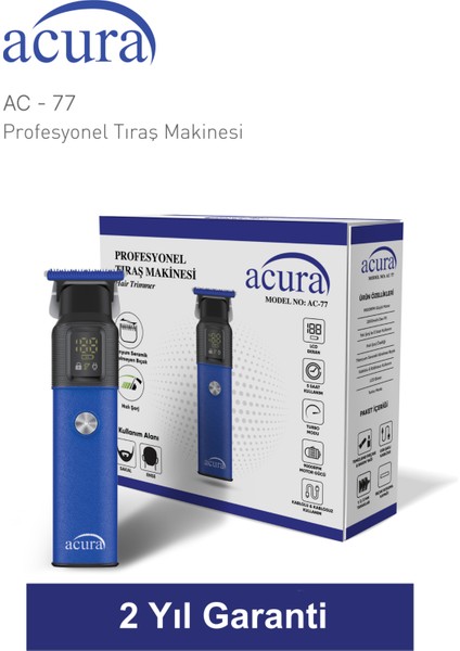 Ac-77 Titanyum Seramik Bıçaklı Profesyonel Sakal Ense Tıraş Makinesi