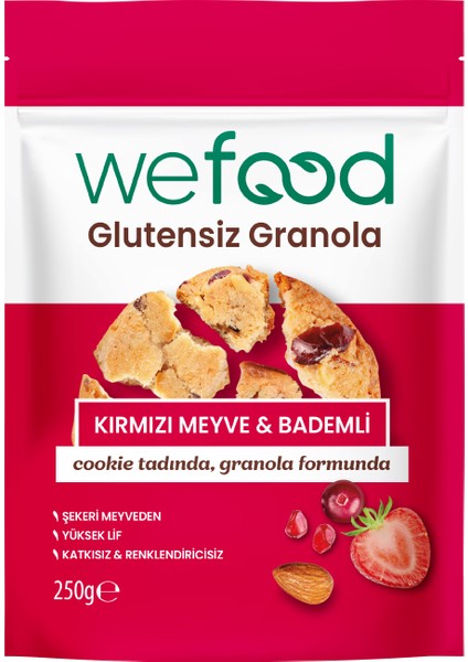 Glutensiz Granola Kırmızı Meyve & Bademli 250 gr