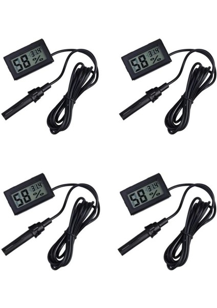 4 Adet Dijital Ekran Sıcaklık ve Nem Ölçer - Termometre Higrometre Kuluçka