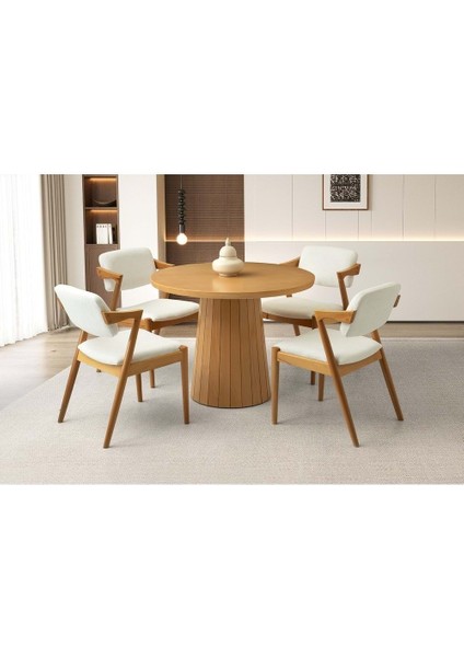 Mobilgen Naturel 4 Adet Rody Sandalye Orkide Masa Takımı