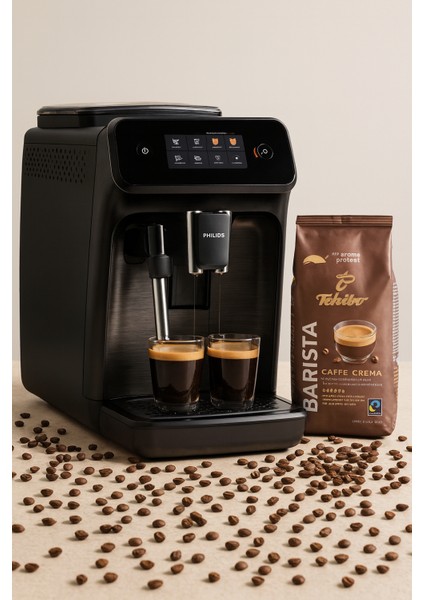Lattego Tam Otomatik Espresso Makinesi, Tek Dokunuşla 4 Çeşit Içecek, EP2220+ 1KG TCHİBO KAHVE