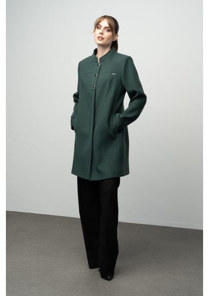 Hakim Yaka Robası Nervür Detaylı Kaban Yeşil 3034 fırsatları