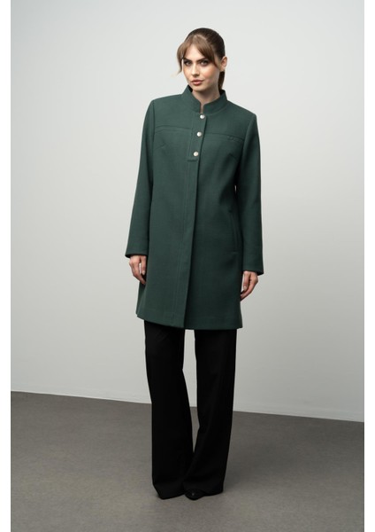 Hakim Yaka Robası Nervür Detaylı Kaban Yeşil 3034 indirimleri