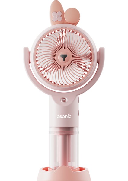 AFN26 Pembe 500MAH 2 Kademe Nemlendirici Sprey USB Fan