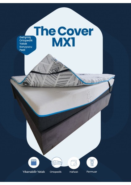 Cover Mx1 Gelişmiş Ortopedik %100 Visco Sünger Yıkanabilir Fermuarlı Kılıf Yatak Pedi