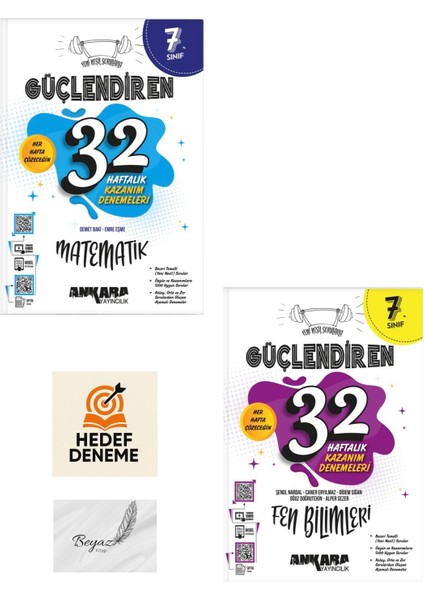 Ankara 7.sınıf Güçlendiren 32 Haftalık Matematik Fen Bilimleri Denemeleri Hedef Deneme