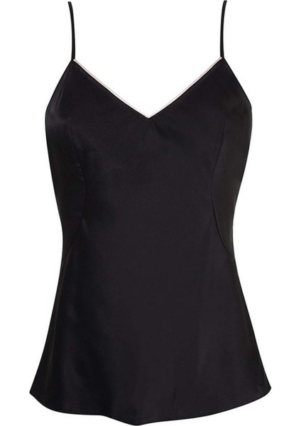 Siyah Ipek Classic Pj Camisole - Ayarlanabilir Askılı Lüks Agent Provocateur Gecelik