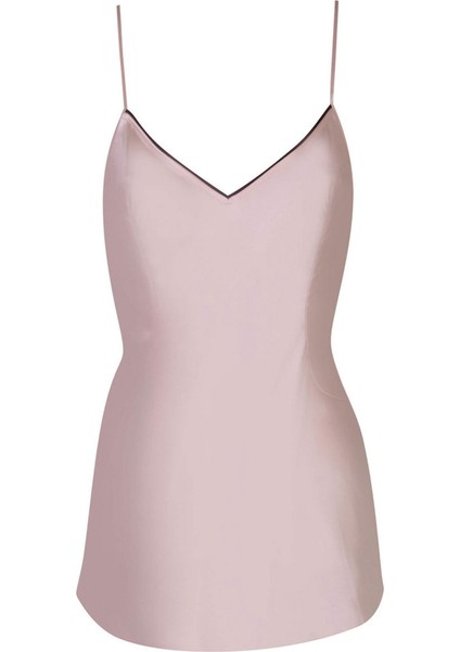 Şık Pembe Classic Pj Ipek Camisole - Agent Provocateur Siyah Astarlı Gece Kıyafeti