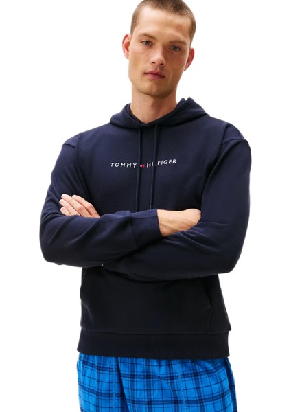 Erkek Lacivert Kapüşonlu Sweatshirt UM0UM03665