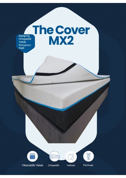 Cover Mx2 Gelişmiş Ortopedik Soft Sünger Yatak Sertleştirici Yıkanabilir Fermuarlı Kılıf Yatak Pedi