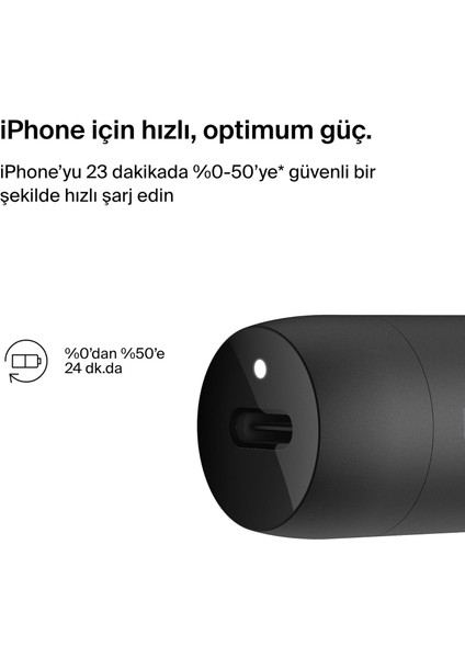 Boost↑charge™ 30W Hızlı Araç Şarj Cihazı, Usb-C Güç Dağıtım Portlu Kompakt Tasarım, Usb-C - L fiyatları