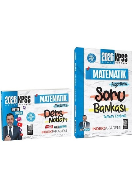 Indeks 2026 Kpss Matematik Akademisi Video Ders Notları + Soru Bankası 2 Li Set