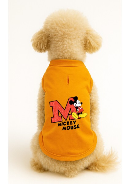 Kedi ve Köpek Kıyafeti & Elbisesi - Turuncu Mickey Mouse Atlet