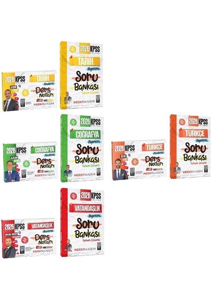 Indeks 2026 Kpss Tarih + Coğrafya + Vatandaşlık + Türkçe Video Ders Notları + Soru Bankası 8 Li Set
