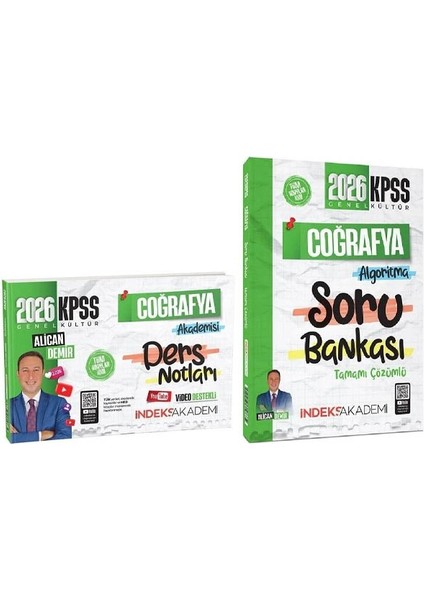 Indeks 2026 Kpss Coğrafya Akademisi Video Ders Notları + Soru Bankası 2 Li Set