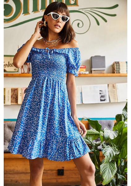 Kadın Çıtır Desen Dar Kalıp Gipeli Kısa %100 Pamuk Viskon Elbise fırsatları