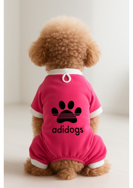 Kedi ve Köpek Kıyafeti & Elbisesi - Pembe 4 Bacak Tulum Adidogs