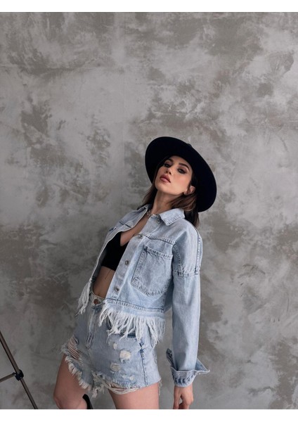 Saçak Detaylı Denim Ceket fiyatları