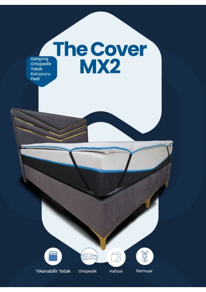 Cover Mx2 Gelişmiş Ortopedik Soft Sünger Yatak Sertleştirici Yıkanabilir Fermuarlı Kılıf Yatak Pedi fiyatları