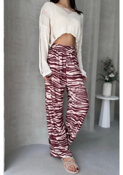 Desenli Beli Lastikli Bürümcük Pantolon fiyatları